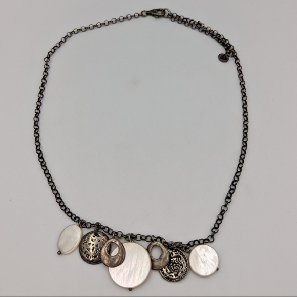 Beautiful Silpada Sterling 925 Mother of Pearl Discs/Pendants Necklace - Picture 5 of 13